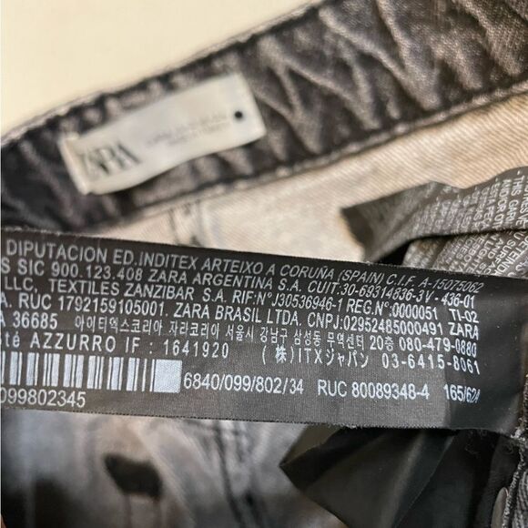 ZARA Cut Off Denim Jean Shorts Women Size 2 Black 6840 099 - Picture 4 of 6